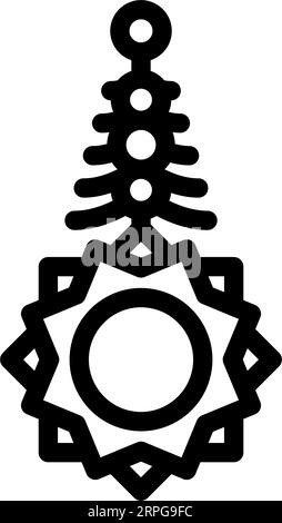 bindi Stirndekorationslinie Symbol Vektor Illustration Stock Vektor