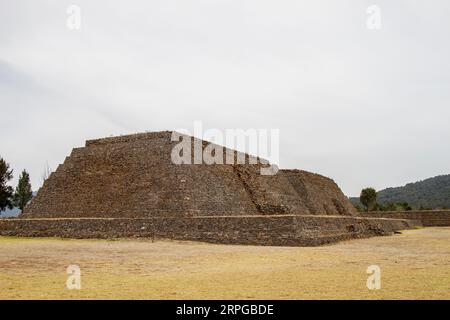 Archäologische Stätte von Ihuatzio, Michoacan, Mexiko. Pyramiden. Stockfoto