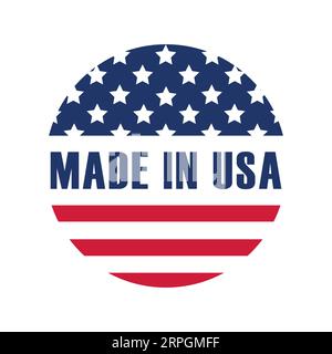 Hergestellt in den USA .Banner Icon Design. US-Flagge . Vektor Stock Vektor