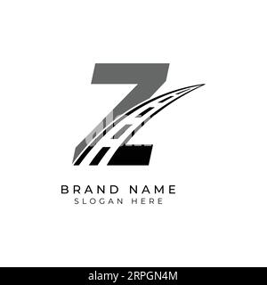 Asphalt mit Z-Logo als Identitätsnachweis. Konstruktionsvorlage Vektorillustration für Marke Stock Vektor