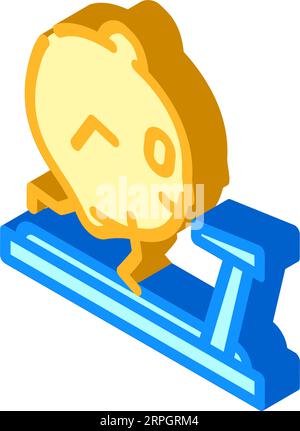 Isometrische Icon-Vektor-Illustration für Zitronenfrucht-Fitness-Zeichen Stock Vektor