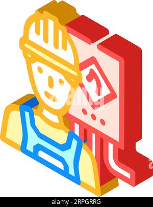 Isometrische Vektorillustration des Technikers für Gasservice Stock Vektor