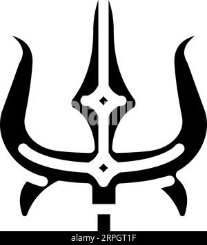 durga Trident Trishul Glyph Icon Vektor Illustration Stock Vektor