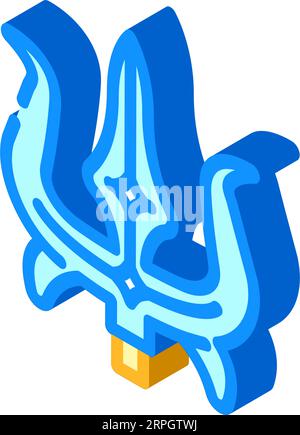 durga trident trishul isometrische Ikonenvektorillustration Stock Vektor