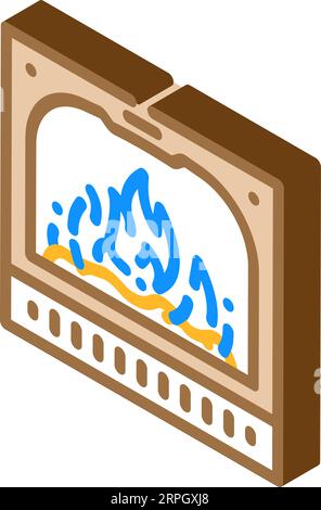 Isometrische Vektorillustration des Kamingasdienstes Stock Vektor