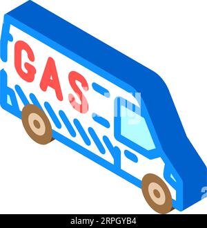 Isometrische Isomenvektorillustration des Gasdienstes für Notfälle Stock Vektor