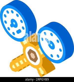 Vektor-Illustration des isometrischen Symbols für den Gasservice des Reglers Stock Vektor