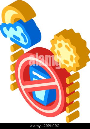 Isometrische Icon-Vektor-Illustration des Fastenmondes Stock Vektor