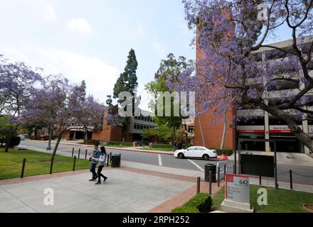 191027 -- PEKING, 27. Oktober 2019 -- zwei chinesische Studenten spazieren auf dem Campus der University of Southern California in Los Angeles, Kalifornien, USA, 3. Juni 2019. Xinhua-Schlagzeilen: Aufklärung von Fehleinschätzungen über die Beziehungen zwischen China und den USA LixYing PUBLICATIONxNOTxINxCHN Stockfoto