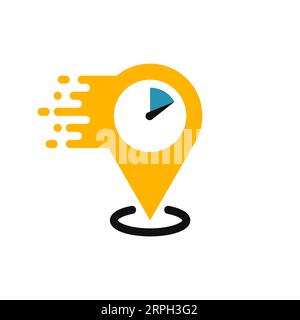 Zeitnaher, schneller Lieferservice zum Standort Stock Vektor