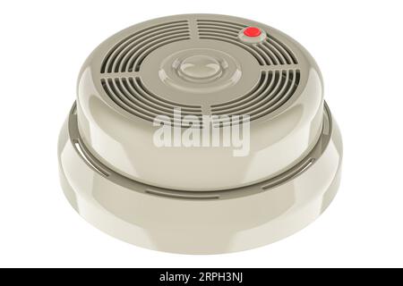 Flammenmelder. Feuer- und Flammenmelder, 3D-Rendering isoliert auf weißem Hintergrund Stockfoto