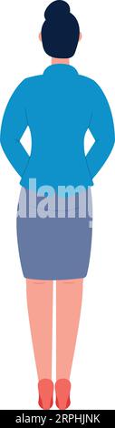 Frau in formeller Kleidung, Rückansicht. Geschäftsfrau steht Stock Vektor