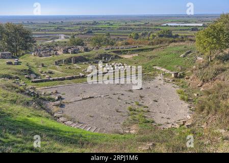 Theaterruinen aus der griechischen Ära in Apollonia, Albanien Stockfoto
