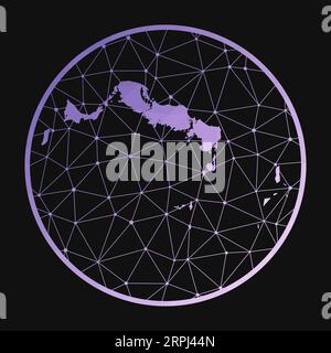 Turks- und Caicosinseln. Polygonale Vektorkarte der Insel. Turks- und Caicosinseln Ikone im geometrischen Stil. Stock Vektor
