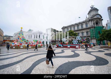 191206 -- MACAU, 6. Dezember 2019 Xinhua -- Foto aufgenommen am 5. Dezember 2019 zeigt einen Blick auf den Senado-Platz im südchinesischen Macao. Xinhua/Cheong kam Ka CHINA-MACAO-LANDSCHAFT CN PUBLICATIONxNOTxINxCHN Stockfoto