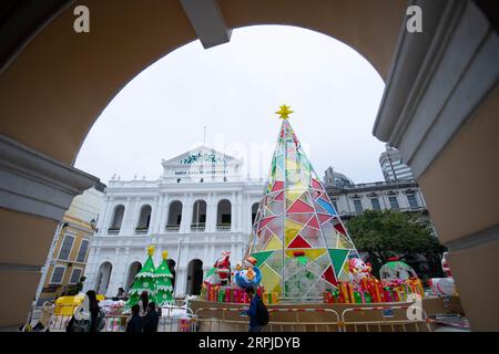 191206 -- MACAU, 6. Dezember 2019 Xinhua -- Foto aufgenommen am 5. Dezember 2019 zeigt einen Blick auf den Senado-Platz im südchinesischen Macao. Xinhua/Cheong kam Ka CHINA-MACAO-LANDSCHAFT CN PUBLICATIONxNOTxINxCHN Stockfoto