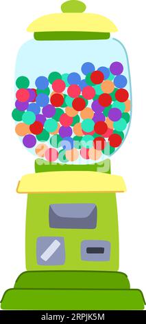 Gum Bubblegum-Maschine-Cartoon-Vektordarstellung Stock Vektor