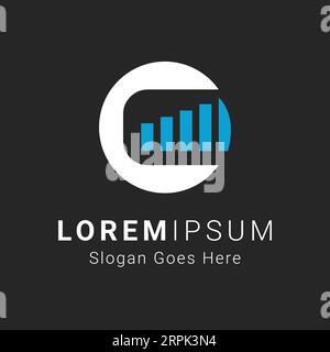 Anfangsbuchstabe C mit Wachstumssymbol C Buchstabe Marketing and Finance Logotype Stock Vektor
