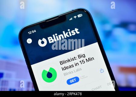 New Delhi, Indien 4. September 2023:- Blinkist-App für Online-Lesebücher Stockfoto