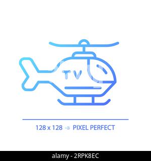 Symbol für den 2D-Nachrichtenhubschrauber mit dünnem linearem Gradienten Stock Vektor