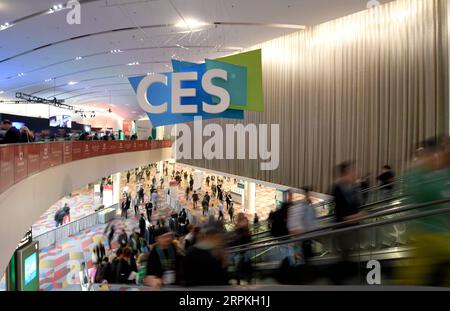 200111 -- LAS VEGAS, 11. Januar 2020 -- Leute besuchen die Consumer Electronics Show CES 2020 in Las Vegas, USA, 8. Januar 2020. Die weltweit führende Tech-Show wurde hier am Freitag abgeschlossen. Die viertägige Messe zog mehr als 4.500 Aussteller aus über 160 Ländern an. U.S.-LAS VEGAS-CES-FAZIT WuxXiaoling PUBLICATIONxNOTxINxCHN Stockfoto