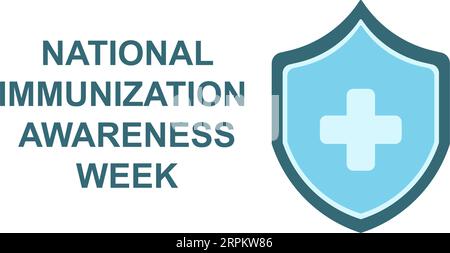 Vektorillustration der Nationalen Impfwoche. Jahresfeier . Stock Vektor