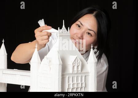 Nicht exklusiv: Die Künstlerin Michelle Wibowo verbrachte 150 Stunden damit, das Meisterwerk zu backen und zu bauen, um die 2,5-Fuß-Statue der berühmten Neo- Stockfoto