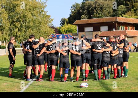 Sarlat, Frankreich. September 2023. Rugby-Weltmeisterschaft 2023 in Frankreich. Großbritannien - Argentinien Spiel. Der argentinische parlamentarische Tee Stockfoto