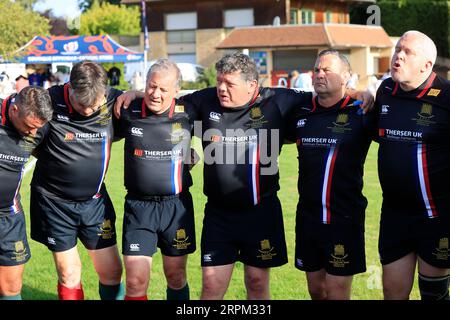 Sarlat, Frankreich. September 2023. Rugby-Weltmeisterschaft 2023 in Frankreich. Großbritannien - Argentinien Spiel. Der argentinische parlamentarische Tee Stockfoto