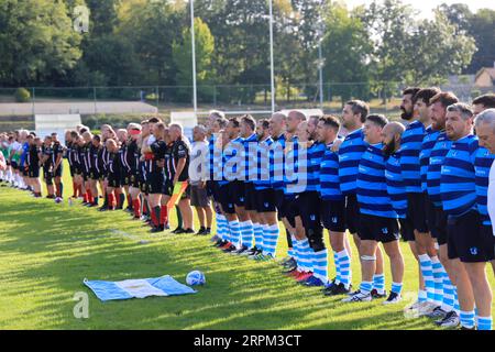 Sarlat, Frankreich. September 2023. Rugby-Weltmeisterschaft 2023 in Frankreich. Großbritannien - Argentinien Spiel. Der argentinische parlamentarische Tee Stockfoto