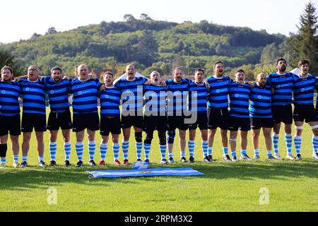 Sarlat, Frankreich. September 2023. Rugby-Weltmeisterschaft 2023 in Frankreich. Großbritannien - Argentinien Spiel. Der argentinische parlamentarische Tee Stockfoto