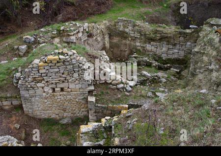 Tevfikiye, Türkiye, zerstörten Bauwerke in der antiken Stadt Troja. Stockfoto