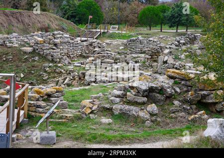 Tevfikiye, Türkiye, zerstörten Bauwerke in der antiken Stadt Troja. Stockfoto