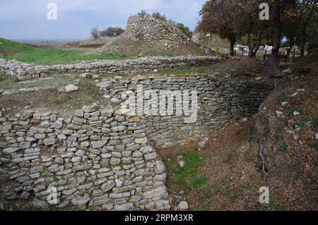 Tevfikiye, Türkiye, zerstörten Bauwerke in der antiken Stadt Troja. Stockfoto