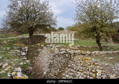 Tevfikiye, Türkiye, zerstörten Bauwerke in der antiken Stadt Troja. Stockfoto