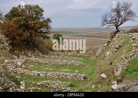 Tevfikiye, Türkiye, zerstörten Bauwerke in der antiken Stadt Troja. Stockfoto