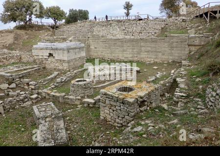 Tevfikiye, Türkiye, zerstörten Bauwerke in der antiken Stadt Troja. Stockfoto