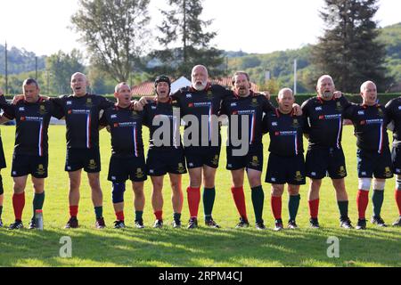 Sarlat, Frankreich. September 2023. Rugby-Weltmeisterschaft 2023 in Frankreich. Großbritannien - Argentinien Spiel. Der argentinische parlamentarische Tee Stockfoto