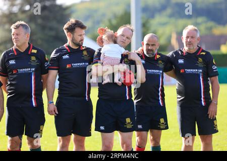 Sarlat, Frankreich. September 2023. Rugby-Weltmeisterschaft 2023 in Frankreich. Großbritannien - Argentinien Spiel. Der argentinische parlamentarische Tee Stockfoto