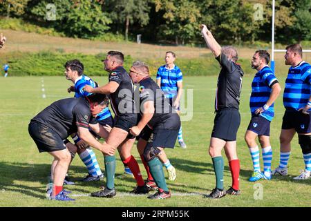 Sarlat, Frankreich. September 2023. Rugby-Weltmeisterschaft 2023 in Frankreich. Großbritannien - Argentinien Spiel. Der argentinische parlamentarische Tee Stockfoto