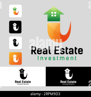 Creative Real Estate Logo Design Building, Home, Architect, House, Construction, Property Real Estate Brand Identity Template mit Immobiliensymbol de Stock Vektor