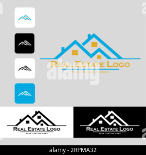 Creative Real Estate Logo Design Building, Home, Architect, House, Construction, Property Real Estate Brand Identity Template mit Immobiliensymbol de Stock Vektor