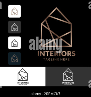 Immobilien Logo Design Gebäude, Haus, Architekt, Haus, Bau, Property Real Estate Brand Identity Template with Real Estate Icon Design Vol Stock Vektor
