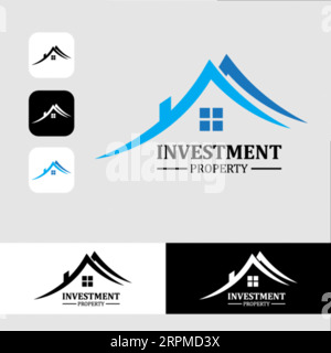 Immobilien Logo Design Gebäude, Haus, Architekt, Haus, Bau, Property Real Estate Brand Identity Template with Real Estate Icon Design Vol Stock Vektor