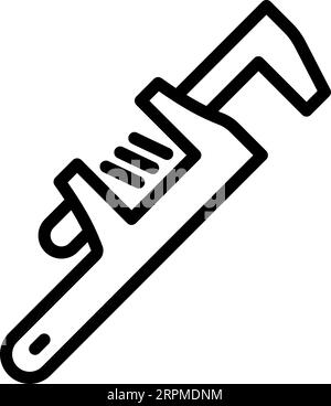 Ein verstellbares Schraubenschlüsselsymbol als bearbeitbare Kontur für Ihre Konstruktion Stock Vektor
