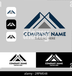 Immobilien Logo Design Gebäude, Haus, Architekt, Haus, Bau, Property Real Estate Brand Identity Template with Real Estate Icon Design Vol Stock Vektor