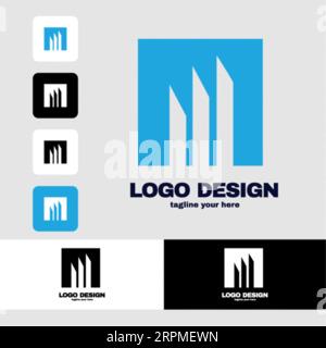 Simple Real Estate Logo Design Building, Home, Architect, House, Construction, Property Real Estate Brand Identity Template mit Immobiliensymbol Desi Stock Vektor