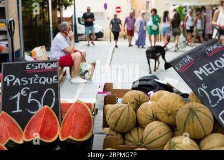 Outdoor Market, Meze, Herault, Occitanie, Frankreich Stockfoto