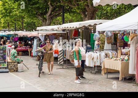 Outdoor Market, Meze, Herault, Occitanie, Frankreich Stockfoto