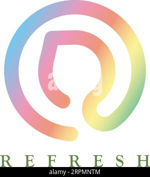 3D abstraktes lineares Design R Letter Refresh Logo Konzept Stock Vektor